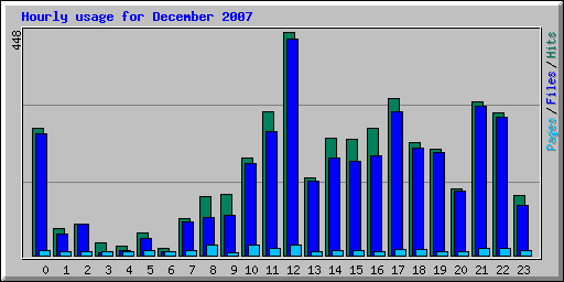Hourly usage for December 2007
