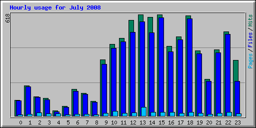 Hourly usage for July 2008